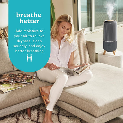 Homedics Ultrasonic Humidifier, Bedrooms and Home Offices, 0.97-Gallon Tank