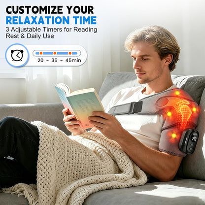 Cordless Shoulder Massager with Heat and Vibration, 3 Heat & 3 Vibration