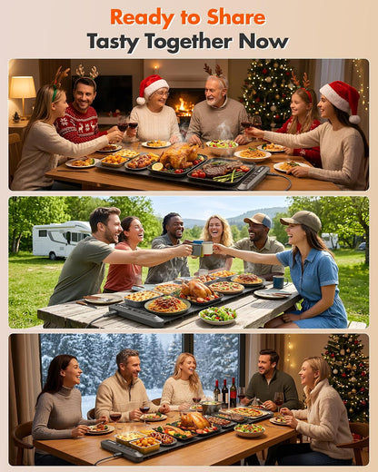 Warming Mat For Food Extra Large 36"x16" 580W Food Warming Mat Buffet Servers and Warmers,Chafing Dishes for Buffet 6 Temp 6 Hour,Roll Up Food Warmers for Parties Buffet Catering Gatherings