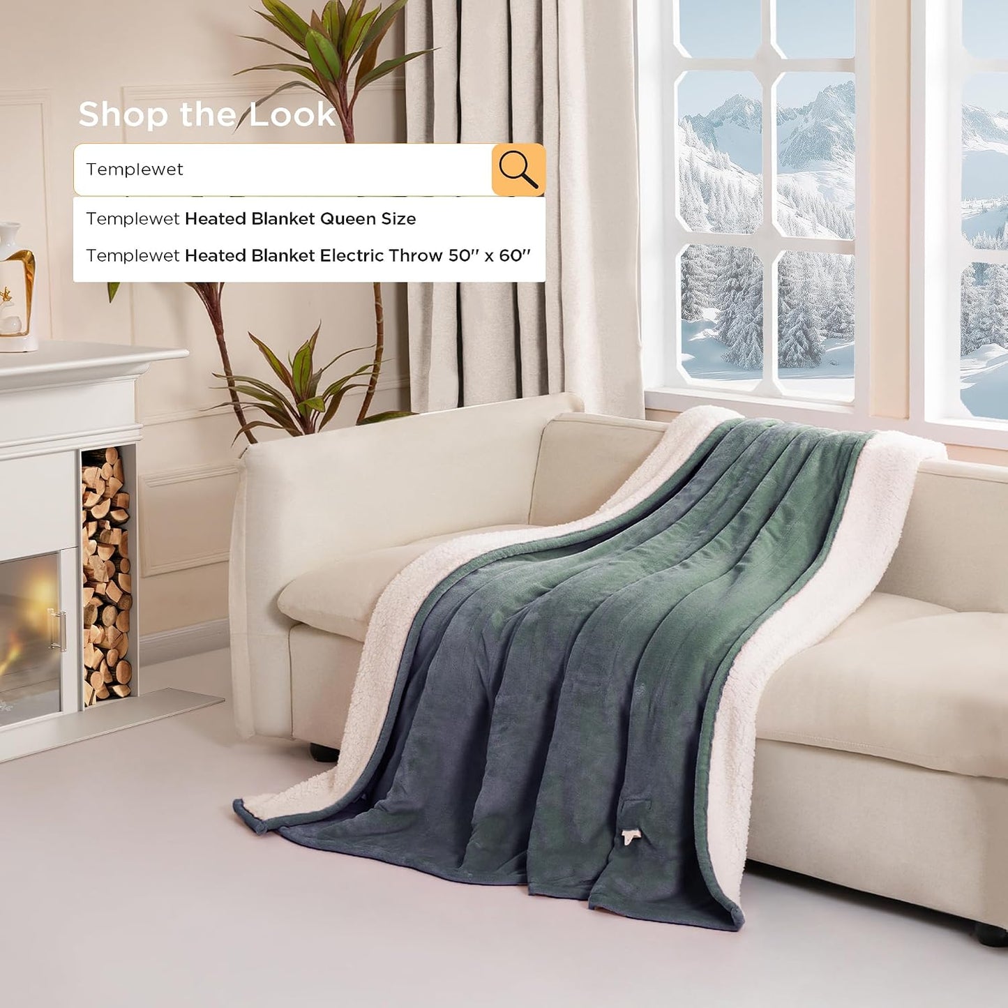 Templewet Heated Blanket Throw 50" x 60",Cute Electric Blanket,Racoon | Timer Settings,Auto Off,Soft Sherpa Heated Throw Blanket,Machine Washable,Fast Heating for Sofa Bed Office Use,Gifts for Mom