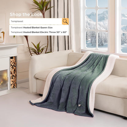 Templewet Heated Blanket Throw 50" x 60",Cute Electric Blanket,Racoon | Timer Settings,Auto Off,Soft Sherpa Heated Throw Blanket,Machine Washable,Fast Heating for Sofa Bed Office Use,Gifts for Mom