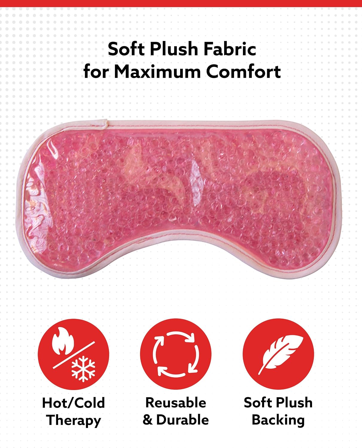 Alpi Plush Gel Beads Hot/Cold Eye Mask, Relaxation & Tension Comfort | Black, 8"x4", For Dark Circles and Puffiness, Microwavable, Reusable Heated or Cooling Compress,