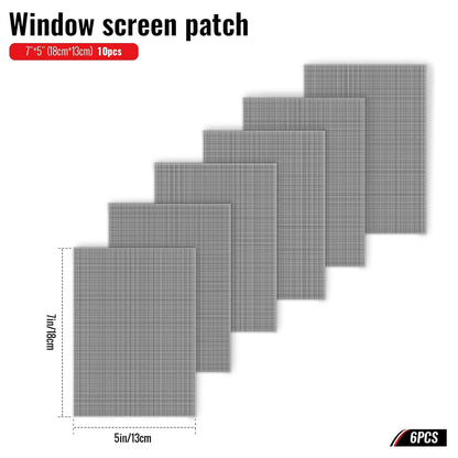 Matenf Window Screen Repair Patches, 4" x 4", 10 PCS, Black | 3-Layer Sticky Mesh Patches, Invisible Budget-Friendly, Tool-Free Waterproof Fix for Screen Tears, Holes and Pet Scratches