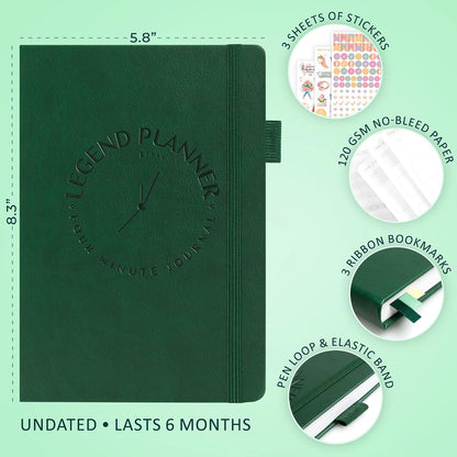 Legend Four-Minute Journal with Prompts & Habit Tracker – Daily Gratitude Journal for Women & Men – Guided Positivity, Self-Reflection & Affirmation Notebook (Lavender)