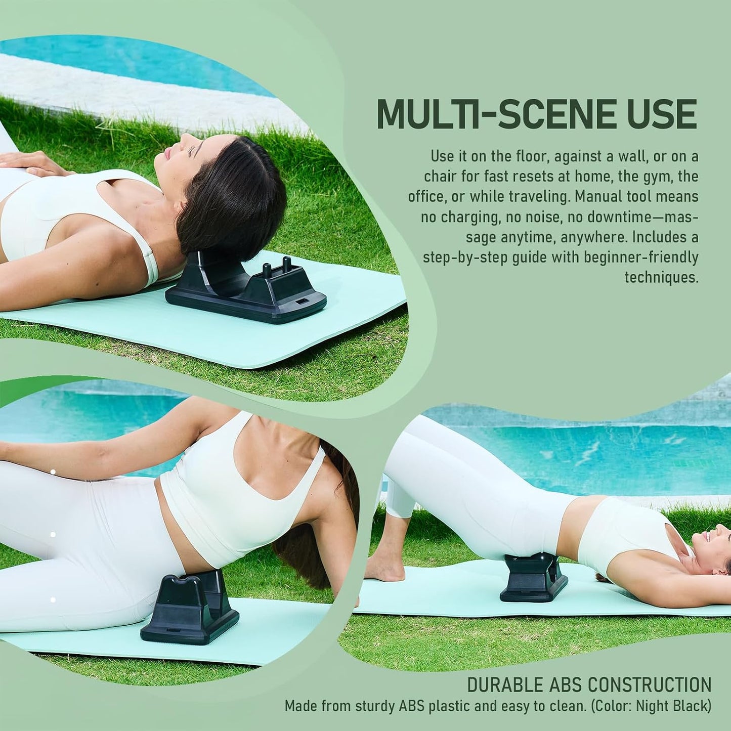SBT Psoas Release Tool, 3-in-1 Manual Deep Tissue Trigger Point Massager Myofascial Release for Hip Flexor & Lower Back, Portable, Night Black