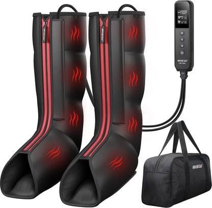 CINCOM Leg Massager for Circulation and Pain Relief, FSA - HSA | Air Compression Massager for Foot and Leg 3 Modes 3 Intensities Helpful for Lymphedema Edema Restless and Relaxation