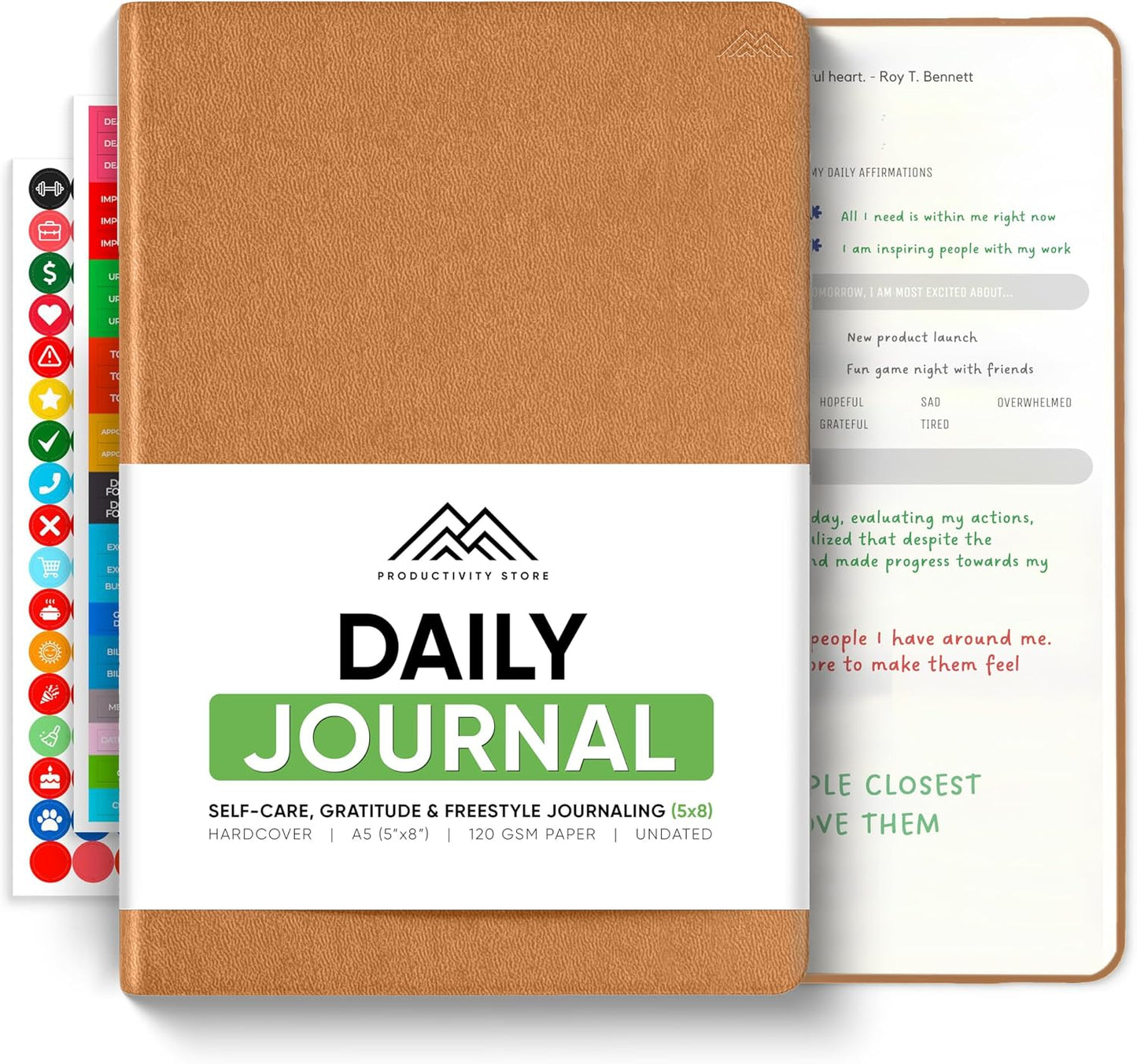 Best Daily Journal for Men & Women - Gratitude, Manifestation & Guided Journal with Prompts for Personal Growth (A5, Blue) - PRODUCTIVITY STORE