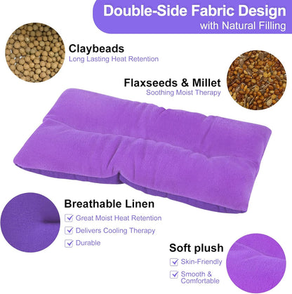 Atsuwell 6 x 11'' Microwave Heating Pad for Cramps & Joint Relief, Grey | Stomach & Neck Stress Relief , Hot or Cold Therapy, Rice Microwavable Heat Pack, Unscented Moist Pad for Women & Men