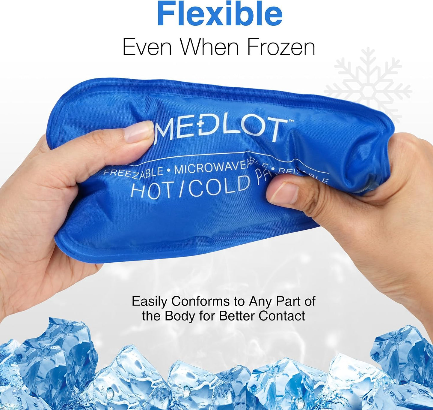 LotFancy Ice Pack for Injuries, Pack of 2, Reusable Hot Cold Pack for Therapy, Cooling or Heating Pad for First Aid, Back Shoulder Neck Head Feet Pain Relief, 11 x 5 Inches