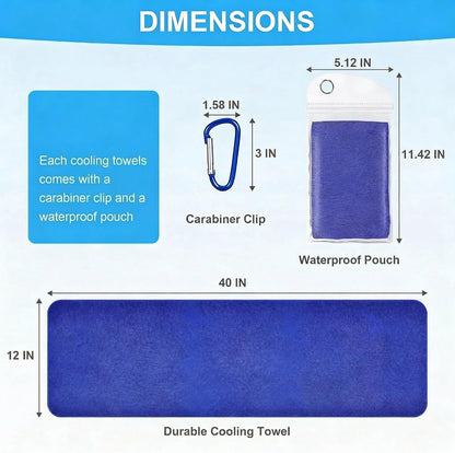 4 Pack Cooling Towels for Neck and Face(40"x12"), Cooling Neck Wraps, Ice Towel for Hot Weather, Soft Breathable Gym Towel, Cool Towel for Workout, Camping, Yoga, Sport, Running