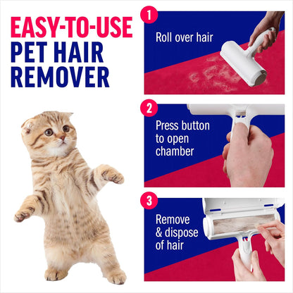 ChomChom Roller Pet Hair Remover – Reusable Lint Roller Pet Hair Removal Tool for Clothes, Couches, Cars and Travel - Cat Dog Hair Remover, Compact, No Sticky Refills Needed (Mini Roller)