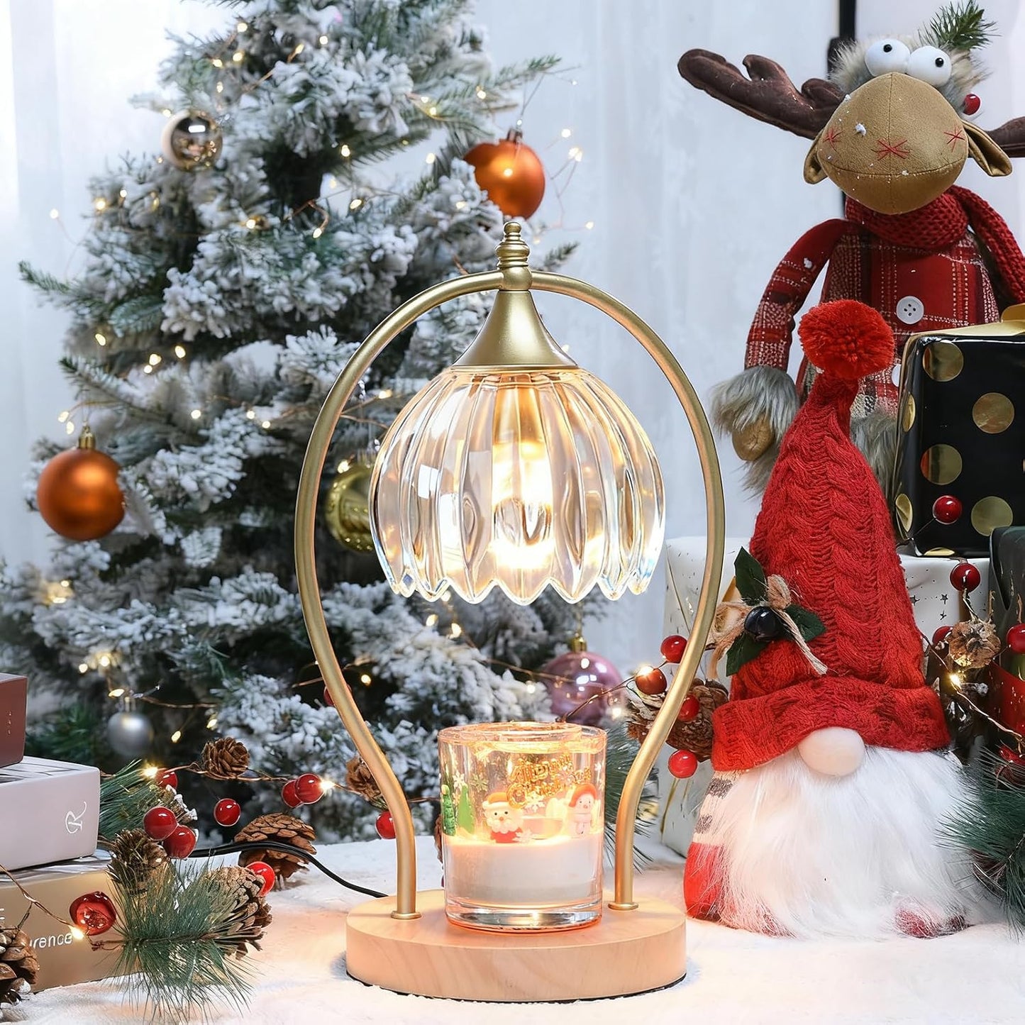GOODBUY Candle Warmer Lamp with Timer Dimmable: Electric Candle Warmer Birthday Gifts for Women Mom - Candle Lamp Warmer House Warming Gifts New Home Decor - Wax Warmer for Jar Candles with 2 Bulbs