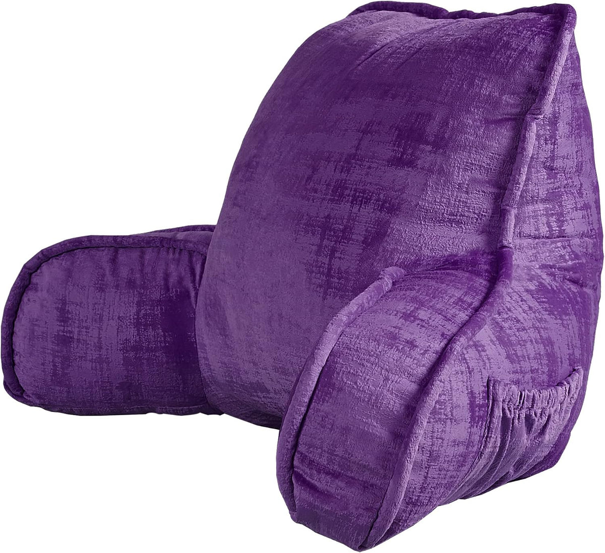DIY Assembly Art Velvet Backrest Reading Bed Rest Pillow with Arms & Pockets, 18" H for Sitting in Bed Couch Sofa, Back Support Cushion with Removable Cover, 20"x18"x17", Aqua