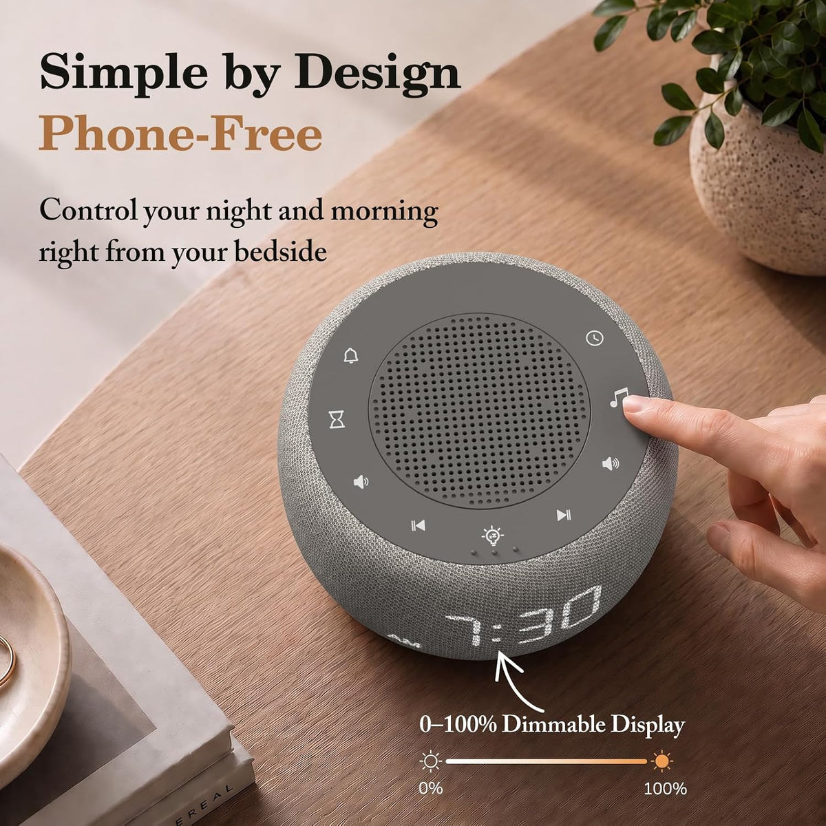 Buffbee Pro 2nd Gen| Sound Machine, Alarm Clock with Bluetooth Speaker