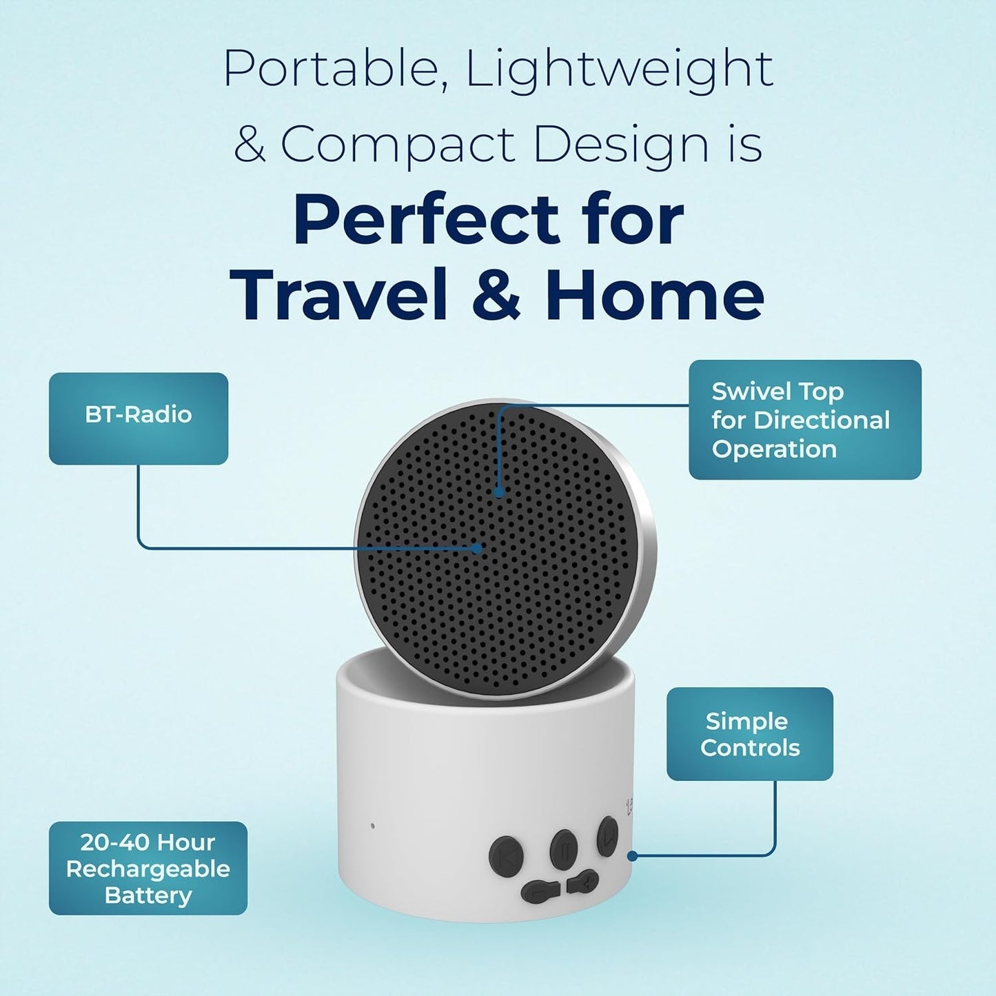 Adaptive Sound Technologies LectroFan Micro2+ - White Noise Machine for Relaxation Support - Multiple Non-Looping Sounds - Built-in Microphone - Sound-Masking - Lightweight Construction - Black