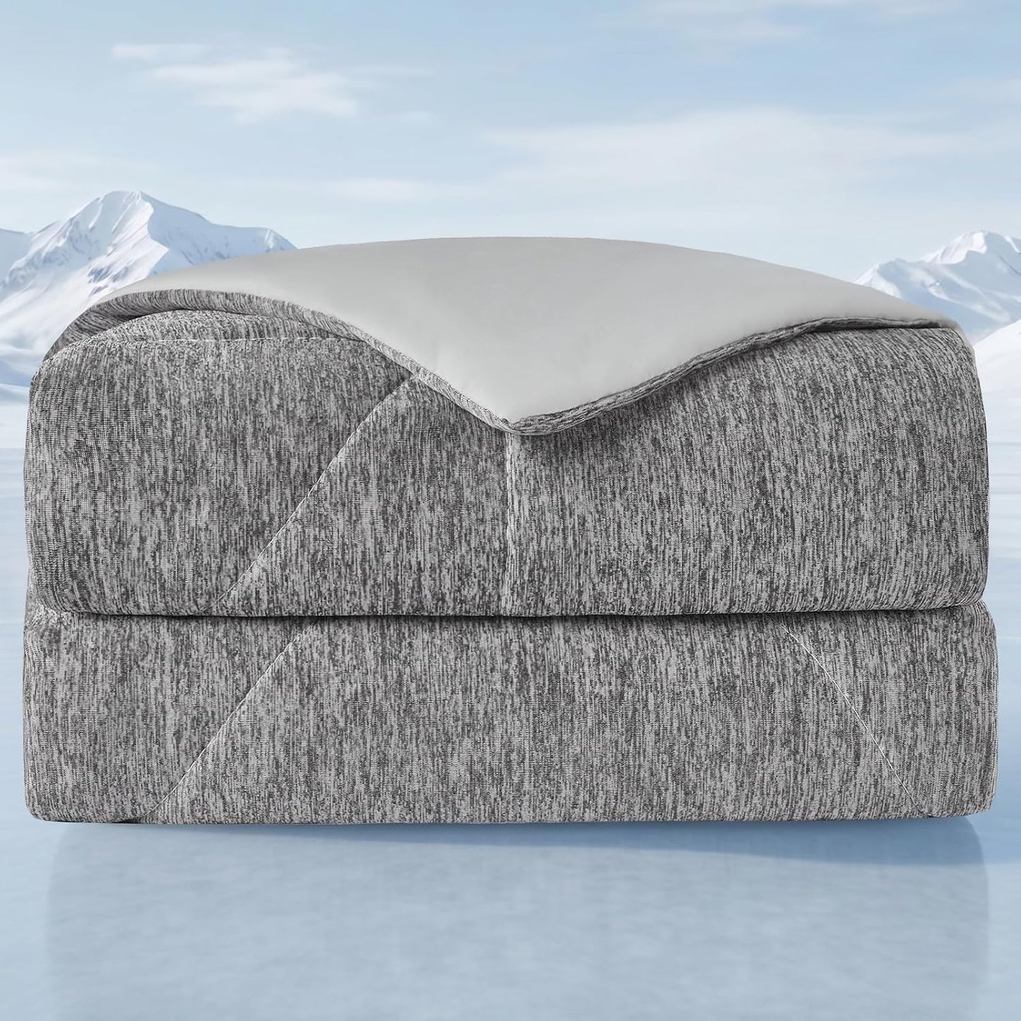VK VK·LIVING Cooling Comforter King Size, Summer Cooling Blanket for Hot Sleepers and Night Sweats, Double-Sided Q-Max 0.45 Lightweight Breathable Soft Cooling Quilt for Bed Couch, 90"x108", Dark Gray