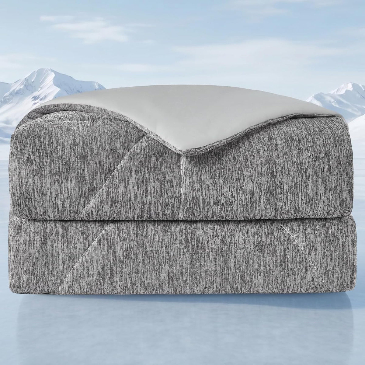 VK VK·LIVING Cooling Comforter King Size, Summer Cooling Blanket for Hot Sleepers and Night Sweats, Double-Sided Q-Max 0.45 Lightweight Breathable Soft Cooling Quilt for Bed Couch, 90"x108", Dark Gray