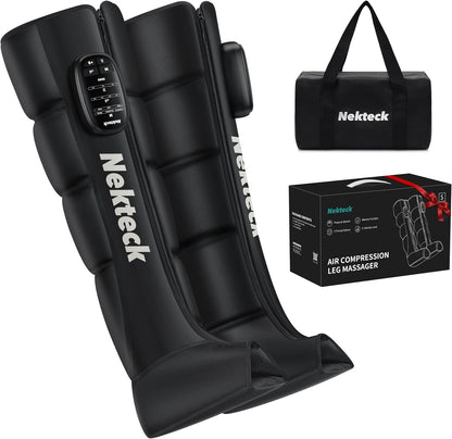 Nekteck Cordless Leg Compression Massager, (1-Pack) Middle | Rechargeable Massage Tools, 6 Modes, 4 Intensities, 3 Timers, Portable Full Leg Boots, FSA Eligible Gifts for Mom, Dad, Gym