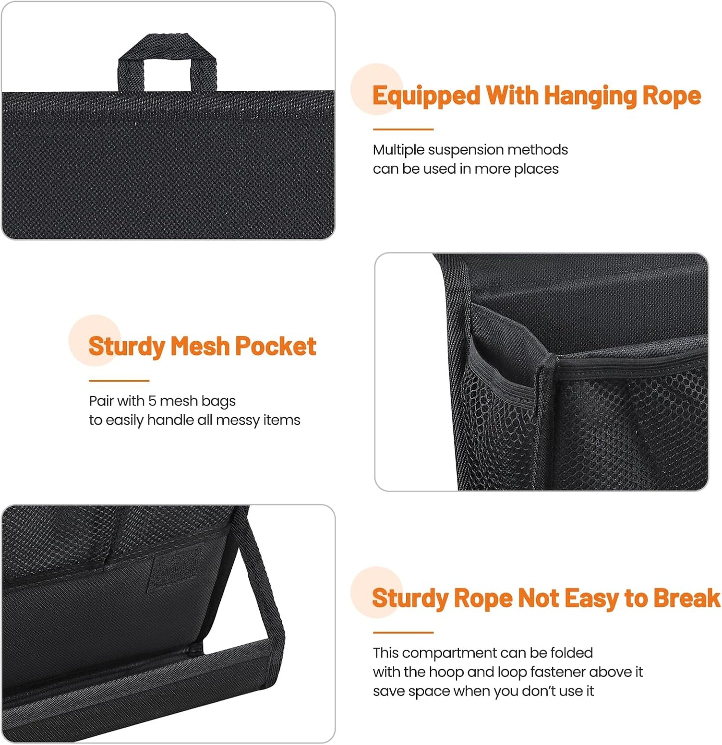 AKAYOK Bedside Caddy Hanging Bed Organizer Storage Bag Pocket with Power Strip Holder Multi-functional Organizer Caddy for Remotes Phone Glasses Magazines, Tablets, Accessories (7 pocket)