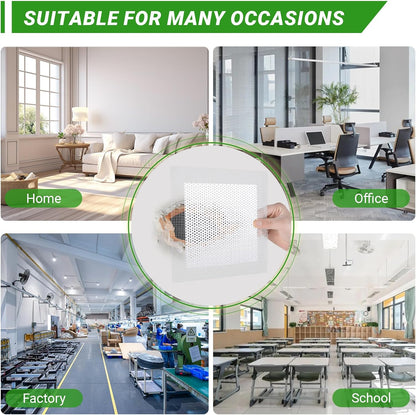 12 x 12 Inch Drywall Repair Kit – 4 Pcs Large Drywall Patch for Wall & Ceiling Holes, Heavy-Duty Aluminum Self-Adhesive Mesh, Includes Plastic Drop Cloths, Scrapers, Sandpaper & Gloves - Quick Fix