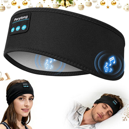 Perytong Sleep Headphones Bluetooth 5.4 Headband, Wireless Sleep Headphones with Ultra-Thin HD Stereo Speakers for Side Sleepers, Soft & Sweat Resistant Sport Headband for Yoga Travel Workout