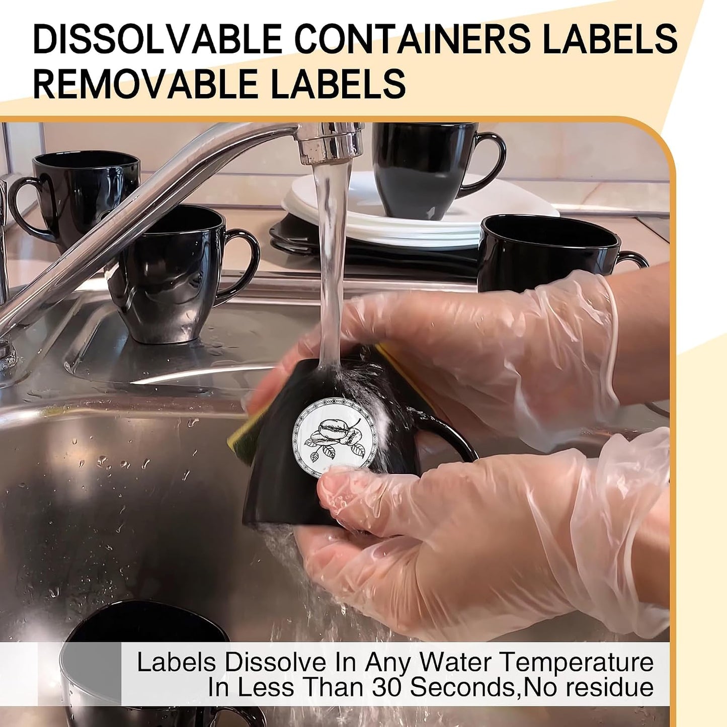 L LIKED 750 Dissolvable Food Stickers Custom 1" x 2-5/8" Inkjet 25 Sheets | Printable sheets for inkjet printers. Track shelf life & prep date. For kitchens, restaurants, food trucks, delis & fast food