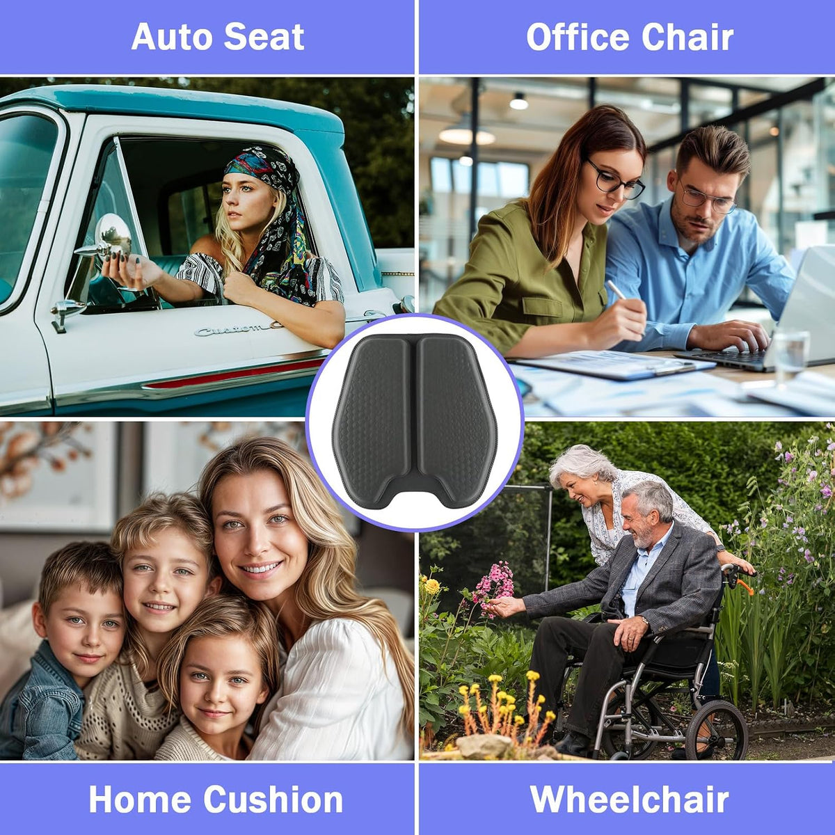 Soft Thin Gel Seat Cushion with 1 Inch Gel - Sciatica Relief