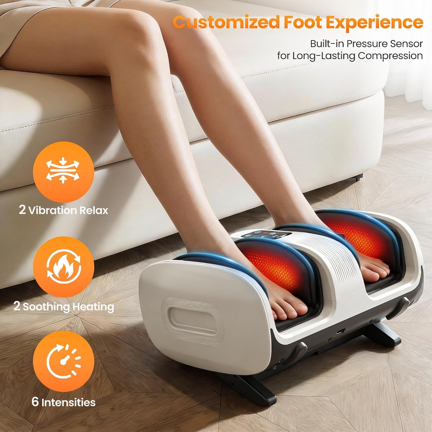 Foot Massager with Heat & Cooling for Feet and Calves, Gift for Men & Women