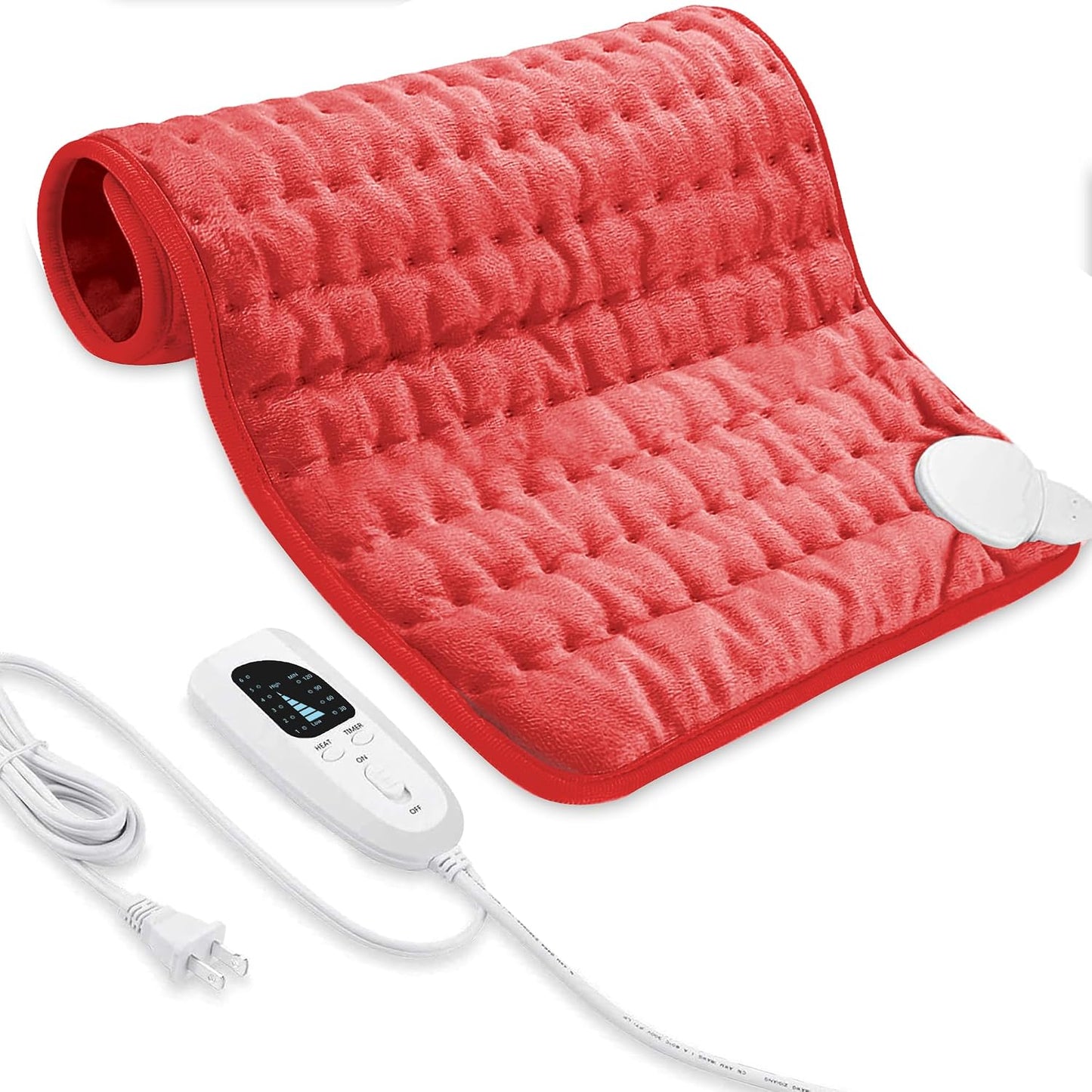 Electric Heating pad with 6 Heat Settings, Auto Shut Off, Dry Electric Heating for Back Neck Knee Arms Legs Shoulder Heat Pads for Christmas Birthday Father Mother's Day (24"X12", Gray Green)