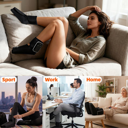 Cordless Air Compression Foot and Ankle Massager with Heat,1Wap | Portable Heat & Vibration Wrap for Tired Feet, Sore Arms & Swollen Ankles; Cordless, Rechargeable Gift for Men and Women