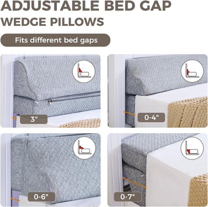 Bed Wedge Gap Filler Queen Size, Wedge Pillow for Headboard Gap, 60×10×6 in