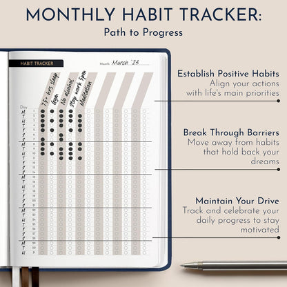 Gratitude Journal for Men, 6-Month Guided Daily Prompts, Fabric Hardcover