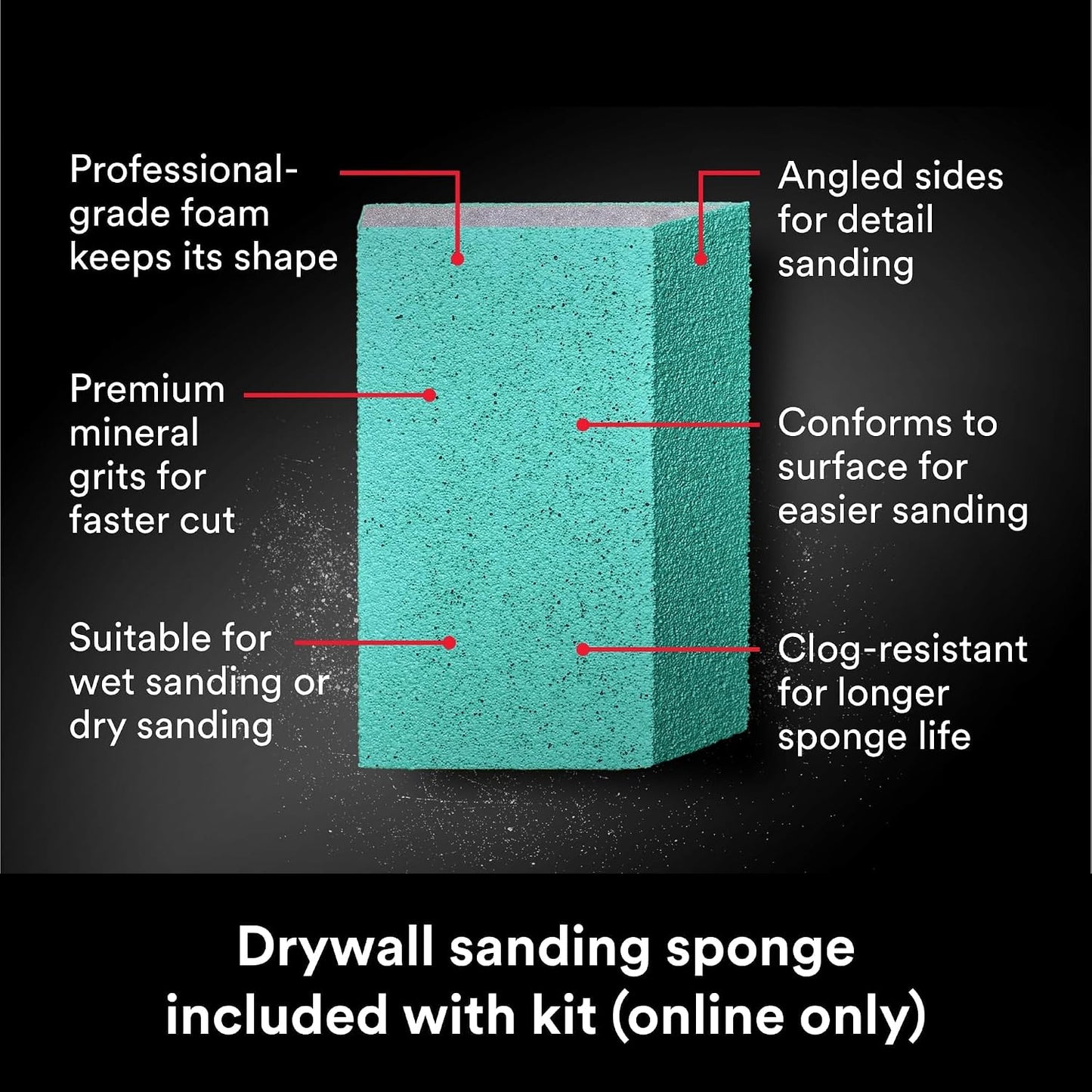3M High Strength Large Hole Repair Kit, Includes Spackling Compound 12 oz, Spreader, Sanding Sponge, Hole Repair Plate & Tape, Easy Wall Repair Kit, No Shrinking, Cracking or Sagging (LHR-SIOCKIT)