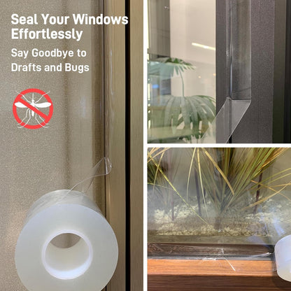 Window Weather Sealing Tape, No Residual Insulation Tape - Weather Stripping Draft Seal Tape for Doors, AC (White 2IN*66FT)
