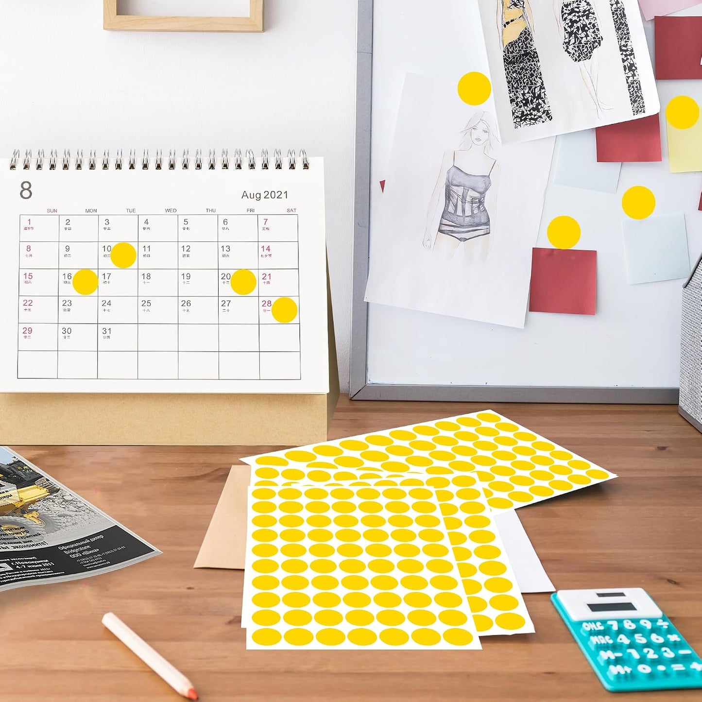 PARLAIM 1050 PCS Color Coding Labels Circle Dot Stickers,10 Color Style Colorful Coding Label Sticker for Office,Student Classroom