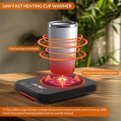 Coffee Mug Warmer, Cup Warmer with Auto Shut Off, Fast Bottle Warmers for All Bottles，3 Temp Settings, Multifunctional Bottle Warmer for Coffee, Beverage, Milk, Tea, Coffee Warmer Plate,Black
