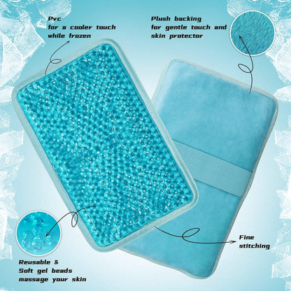 Gel Ice Packs for Injuries Reusable 2 Packs Hot Cold Gel Wrap with Strap
