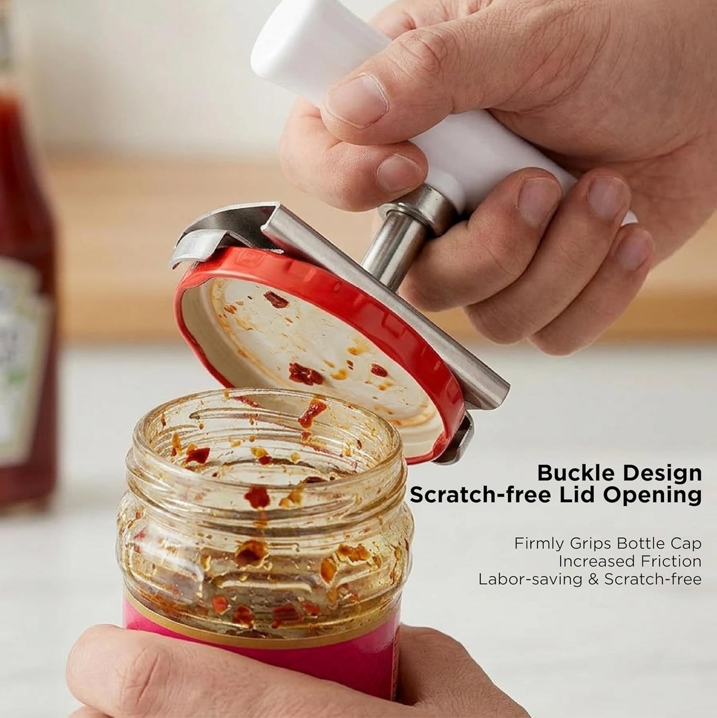 2Pcs Multi-Purpose Jar Opener, Non-Slip Bottle Opener for Weak Hands Seniors, 5-in-1 Can Opener for Pull-Tab Cans, Beer Bottles, Twist Off Caps & Jars