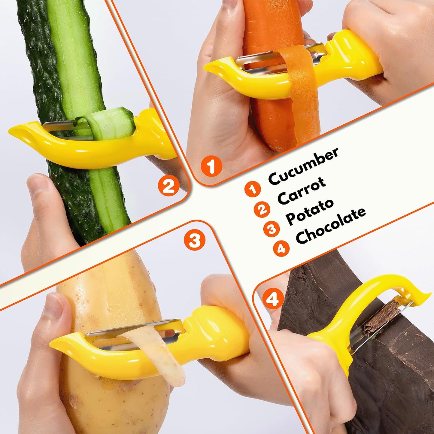 Rainspire Vegetable Peeler Potato Peelers for Kitchen, Sharp Stainless Steel Blades Veggie, Comfortable Handle Fruit Peeler, Carrot Peeler Apple Peeler Dishwasher Safe Black, 1-Pack