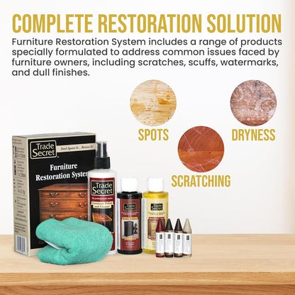 Trade Secret Scratch Concealer for Dark Wood Furniture & Floors – Dark Brown Shade Stain Covers Nicks, Scuffs, Dog & Cat Scratches, Minor Defects – Real Wood Only