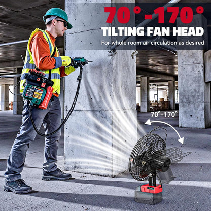 Ecarke 4" Clip Fan Compatible with Milwaukee 18V Battery (Tool Only) 3-Speed Cordless Clip-On Fan with 360° Rotation Low Noise Portable Desk Fan for Camping Jobsite Tent Fishing Outdoor