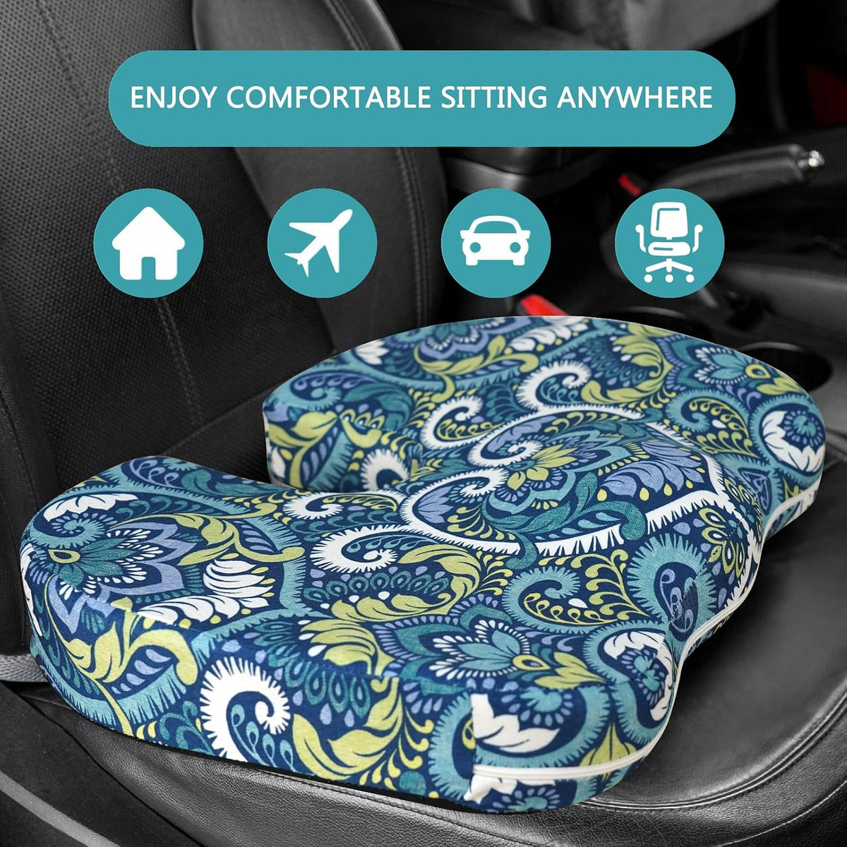 Tailbone Pain Relief Cushion, Memory Foam Seat Cushion for Coccyx Sciatica Pain Pressure Relief Office Desk Chair
