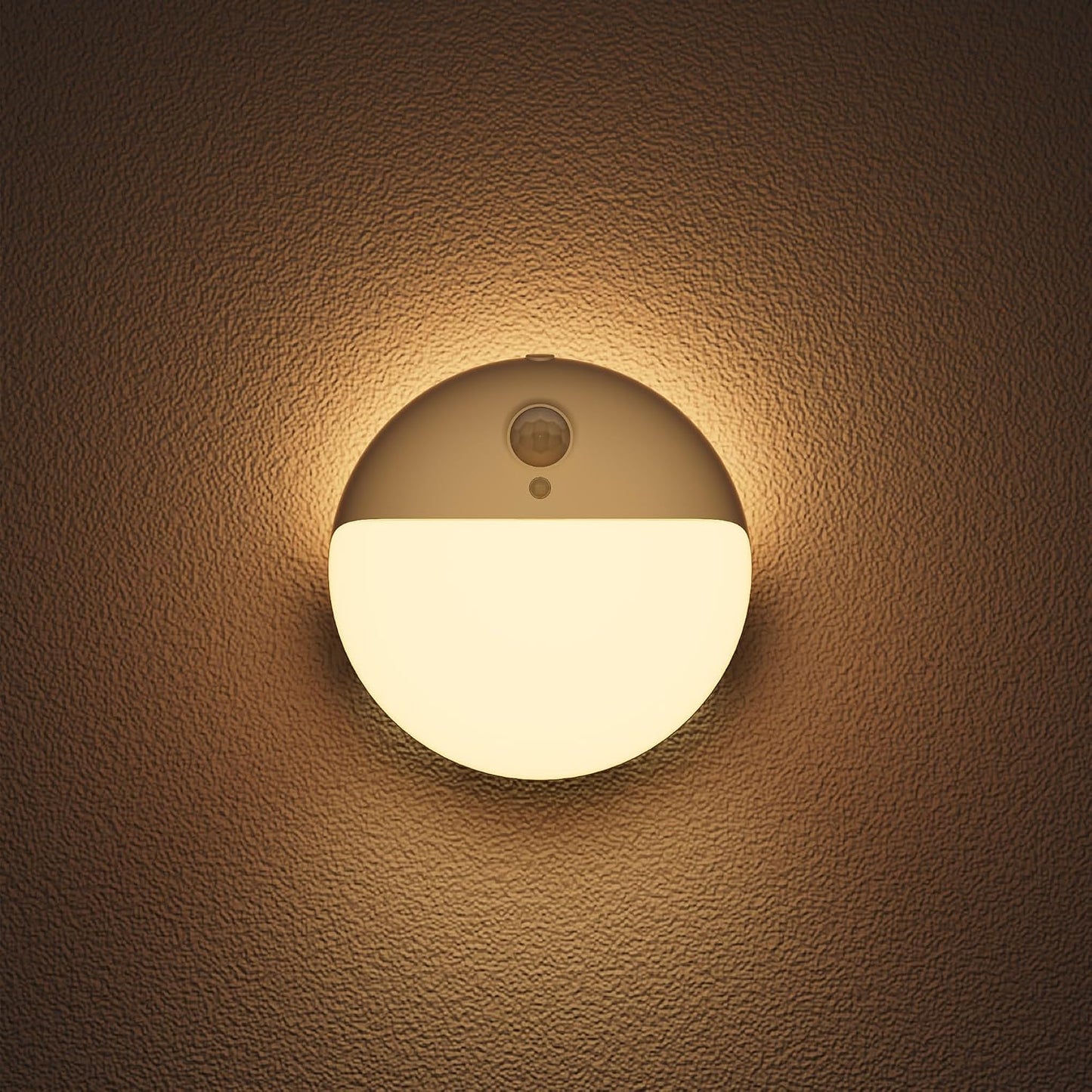 Small Motion Sensor Amber Night Light Battery Operated, Toilet Light | 2 Pack, 3 Modes, Dimmable 1-15lm, Dim Light Soft Glow, No Plug, Wireless Stick on Light for Bedroom, Sleep, Bathroom, Kids