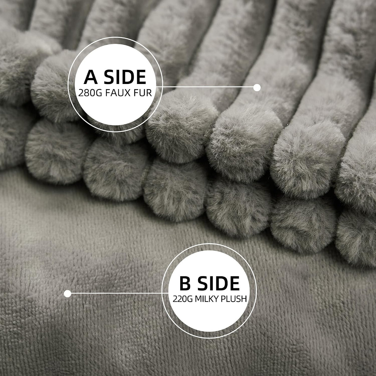 GOTCOZY Heated Blanket-Soft Plush Electric Blanket 50"X60"(Grey)