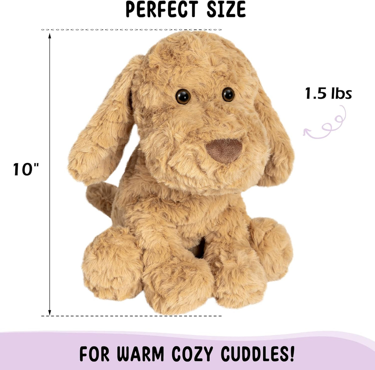 Bunny Microwavable & Weighted Stuffed Animals - 1.5 Lbs Unscented Heating Pad for Period Cramps Pain Relief and Anxiety, Cute Bunny Plush Toys Gifts for Women Girls Adults and Kids by Happy Fuel