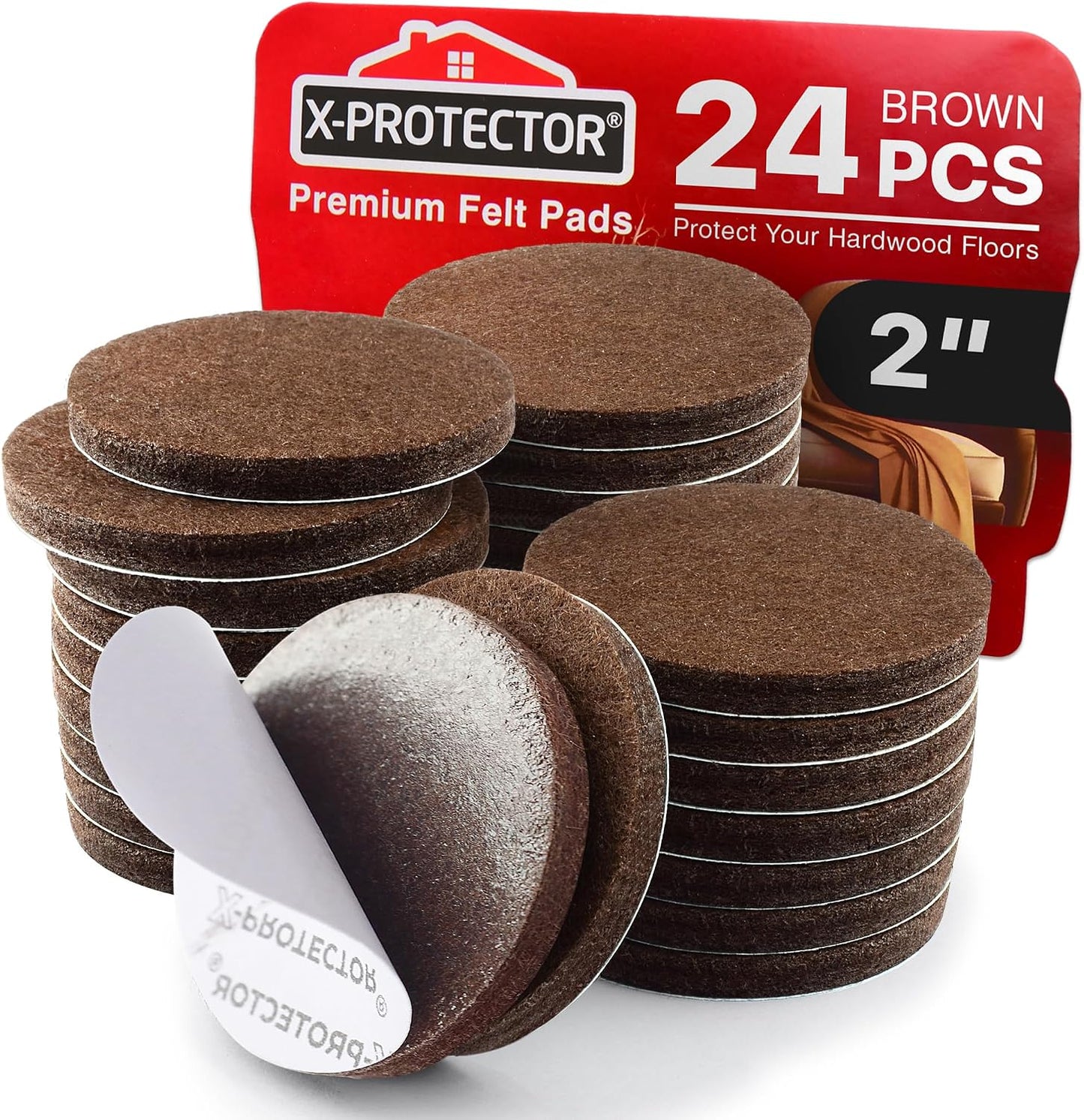 X-Protector Felt Furniture Pads - 20 PCS 6 x 1/2" - Premium Felt Strips | with Adhesive Backing - Rectangular Furniture Pads for Hardwood Floors - Cut Furniture Felt Pads to Size You Need! (Beige)