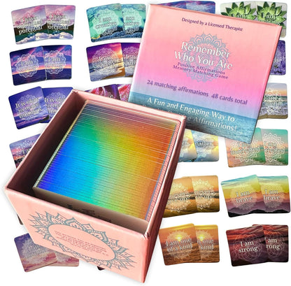 Affirmation Memory Matching Card Game Remember Who You Are Classic Edition | Affirmation Memory Matching Card Game Remember Who You Are Classic Edition