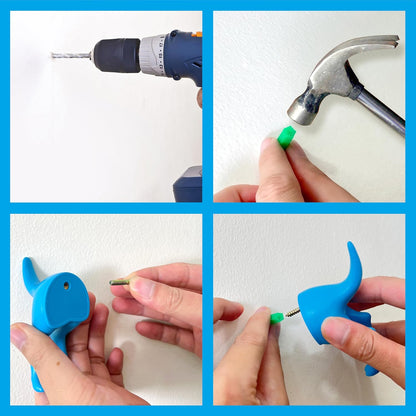 5 Pack Wall Coat Hooks, Cute Decorative Mounted Leash Holder Hangers, Dog Butt Wall Peg for Coat, Hat, Towel, Bag, Key, Plastic Bathroom Rustic Decor - Perfect for Dog Lovers Gifts