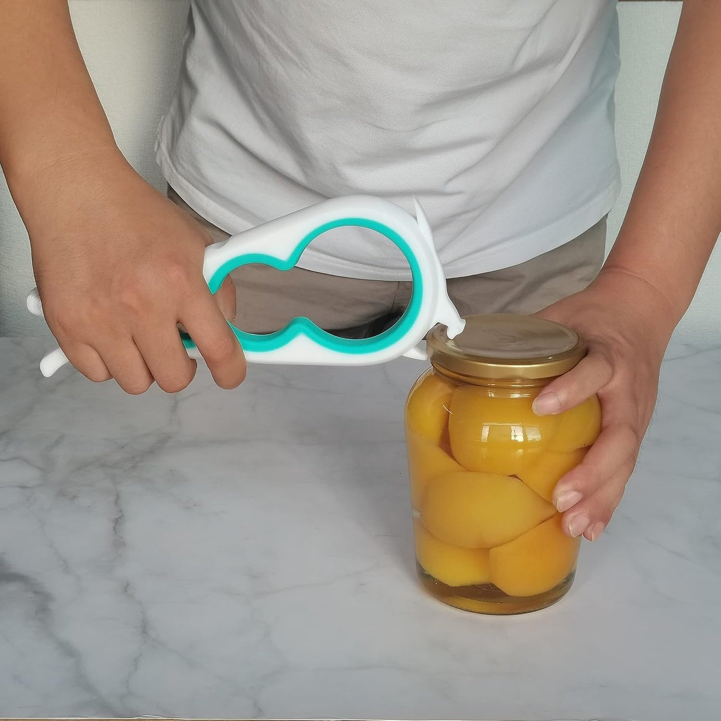 Jar Opener for Weak Hands, 5 in 1 Bottle Opener for Seniors with arthritis | Multifunctional Adjustable Lid Opener with Non-Slip Rubber Gripper Pad – Effortlessly Opens Jars, Bottles & Pop-Top Cans