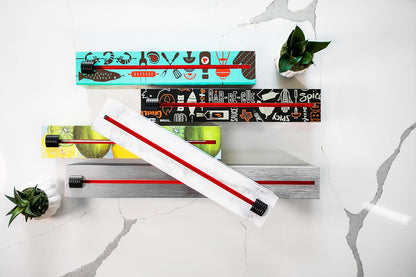 ChicWrap Carrara Marble Aluminum Foil Dispenser - Includes 12"x30' roll | Reusable Aluminum Foil Dispenser with Four Non-Slip Rubber Feet